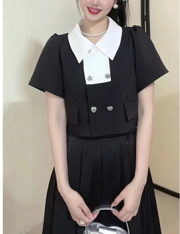[Mimosa] 1 temperament short love button up shirt 1277# hjy