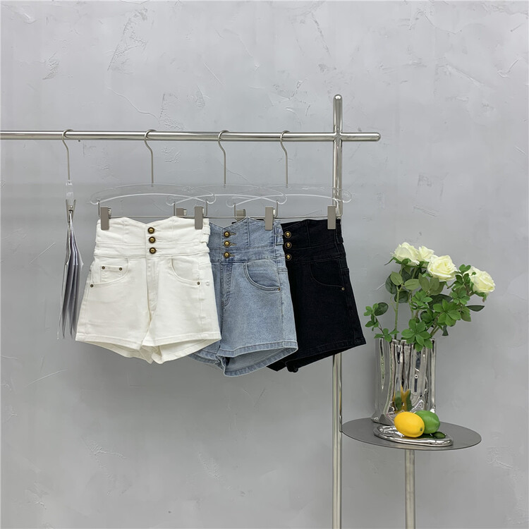 [u.she] Korean heavy industry High Waist Wide Leg Denim Shorts 83099# cqw