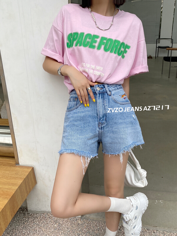Original price 84.90! New in early summer! [zvzo] Korean high waist versatile denim shorts az7217# CLS
