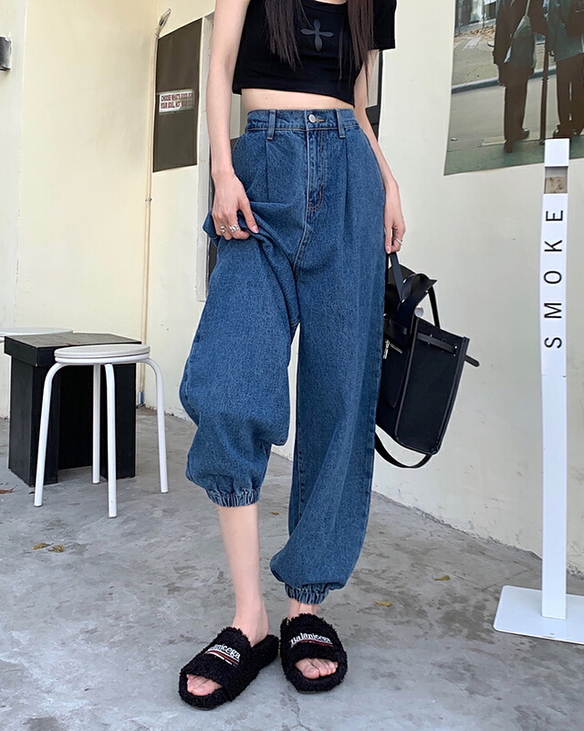 goods in stock! [timely rain] Han Feng's thin elastic waist jeans 71059# WPL