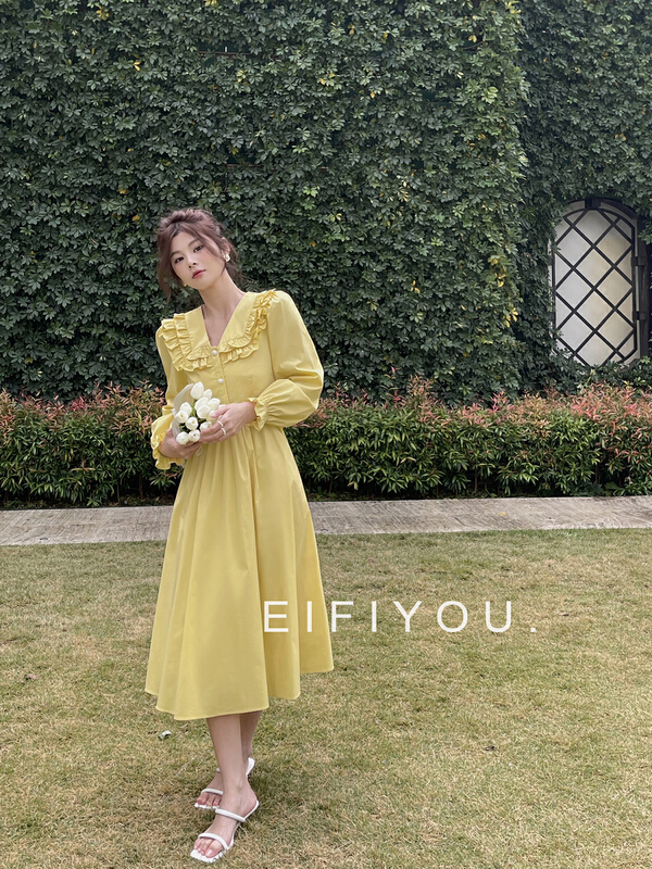 [EI fi you] sweet doll neck thin dress 1929# LSL