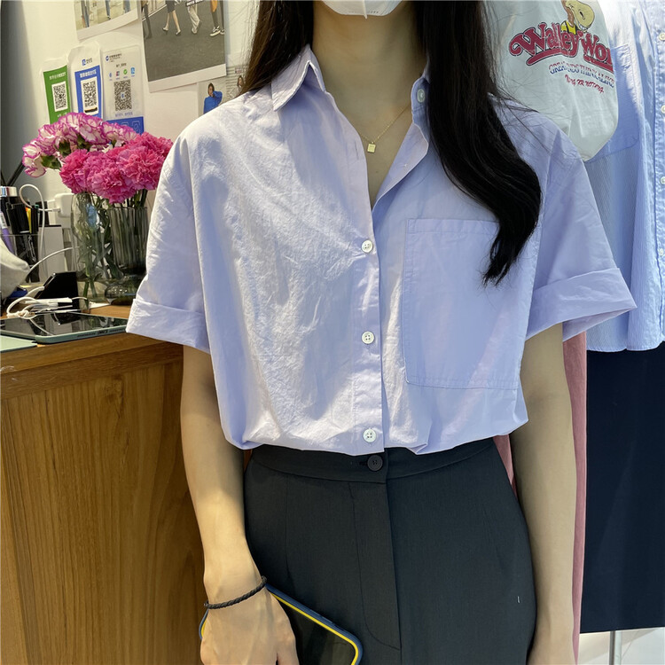 初夏上新!【COORENCH WOMEN】簡約韓版純色百搭襯衫  WC023#  CLS