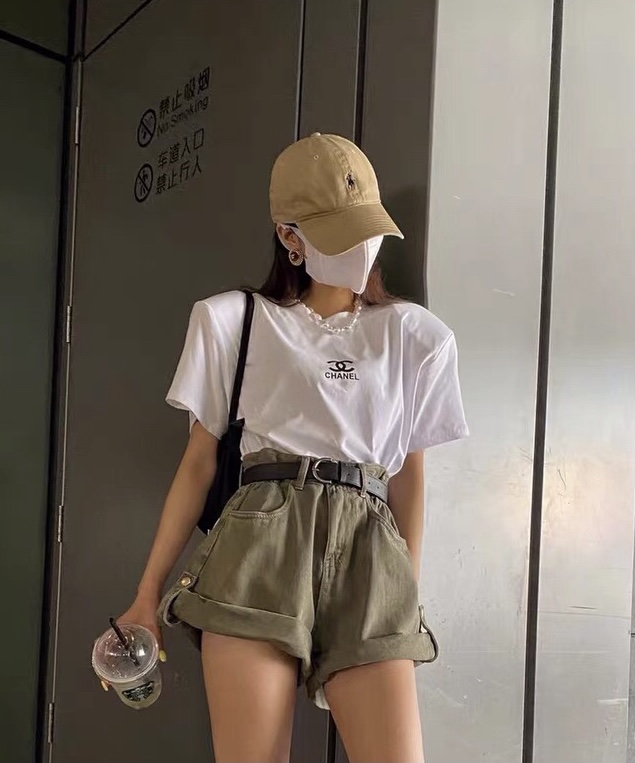 [Gu Wan] fashion versatile pocket slim denim shorts (with belt) 5620# zxx