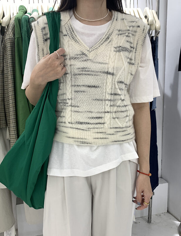 [6-up] Korean casual vest (content 50% wool + 21% Alpaca) 68103# XJ
