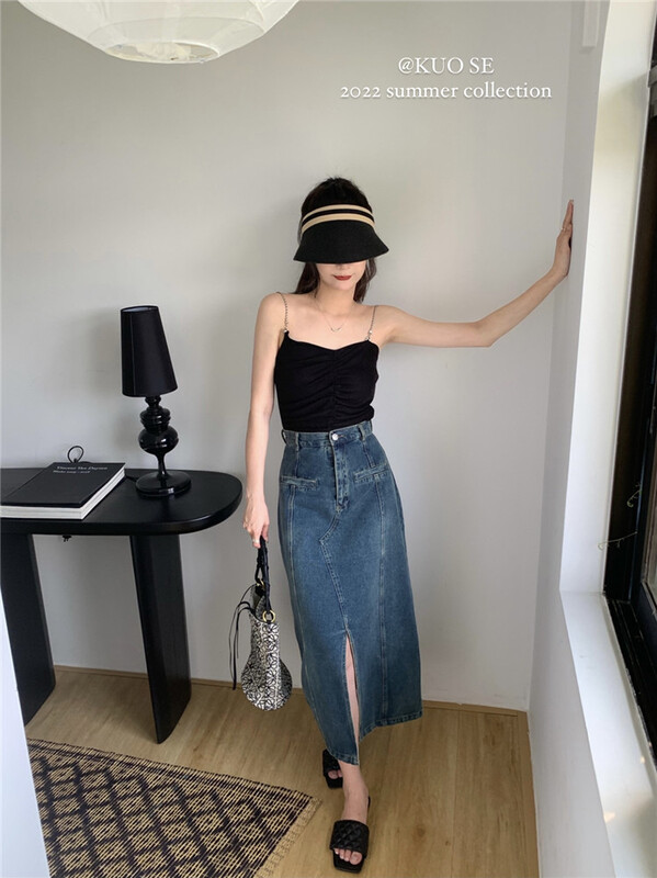 [kuose koser] slim and versatile pleated chain vest / sling 92009# WPL