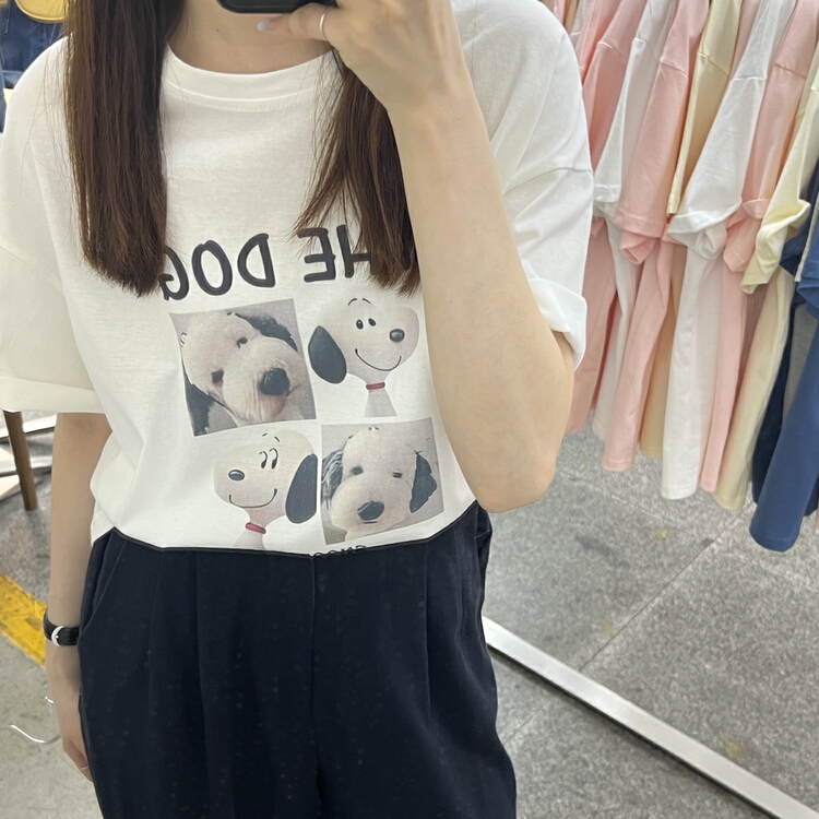 [Li Bai] cartoon cartoon print short sleeve T-shirt 2605-3# ll