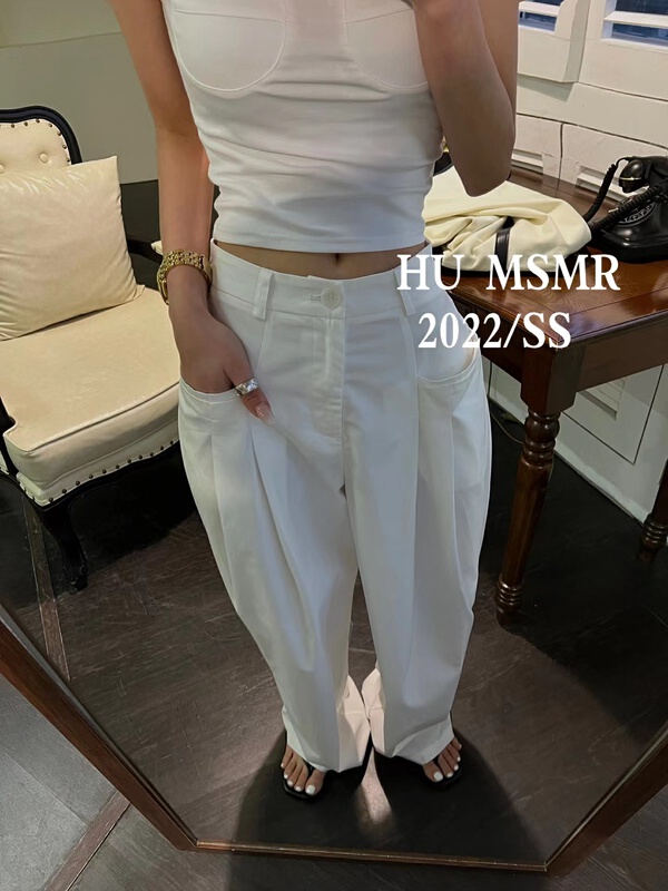 [Hu] Korean pure color versatile casual pants 6809# zyh