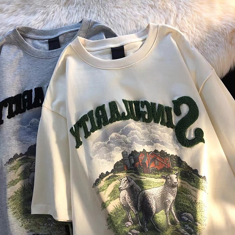 New in early summer! [venue] Harajuku style versatile small animal Casual Short Sleeve T-shirt zd881# CSX