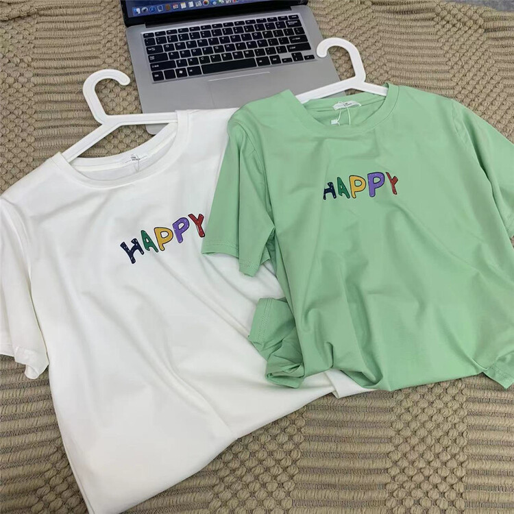 [one seven] personalized loose color letter short sleeve T-shirt 5061# XYY