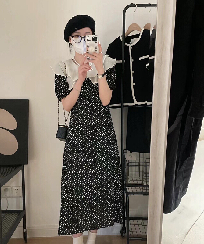 [Chen] Korean style ruffled Floral Chiffon Dress 3189# hjy