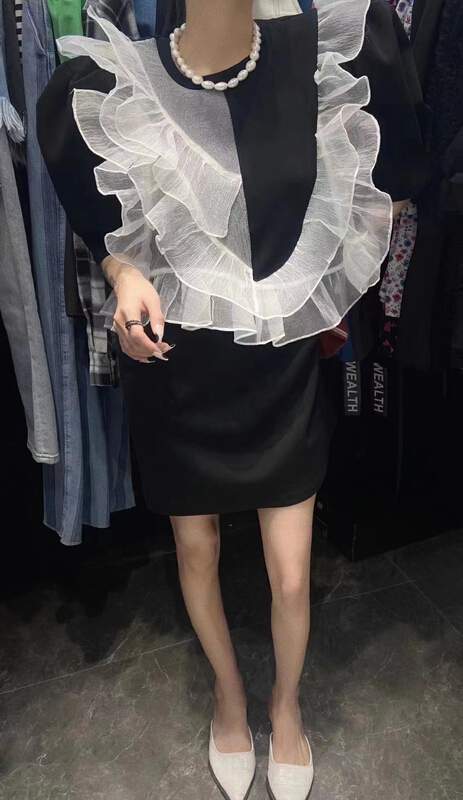 [MI] Korean heavy industry lace stitched dress (only skirts) 9162# PCZ