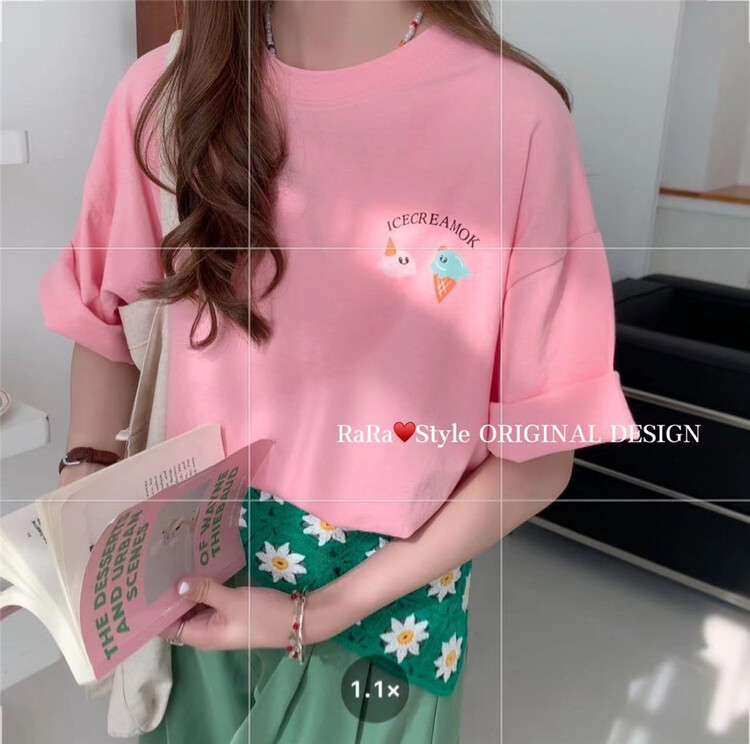 [rara] cartoon printing fashion casual short sleeve T-shirt 79108# LSL