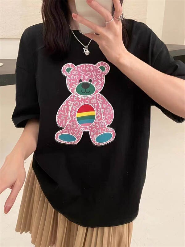 Original price 55.27! New in early summer! [Naikan Nik] Korean fashion bear short sleeve T-shirt 8351# lwy