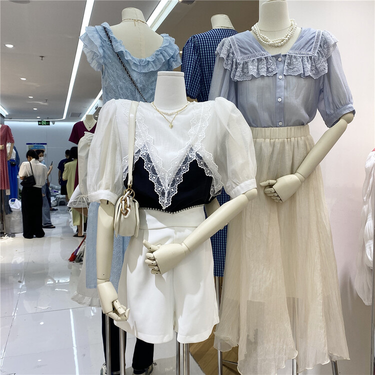 [MiuMiu] lady temperament lace stitched blouse (only selling blouses) 7906# CSX