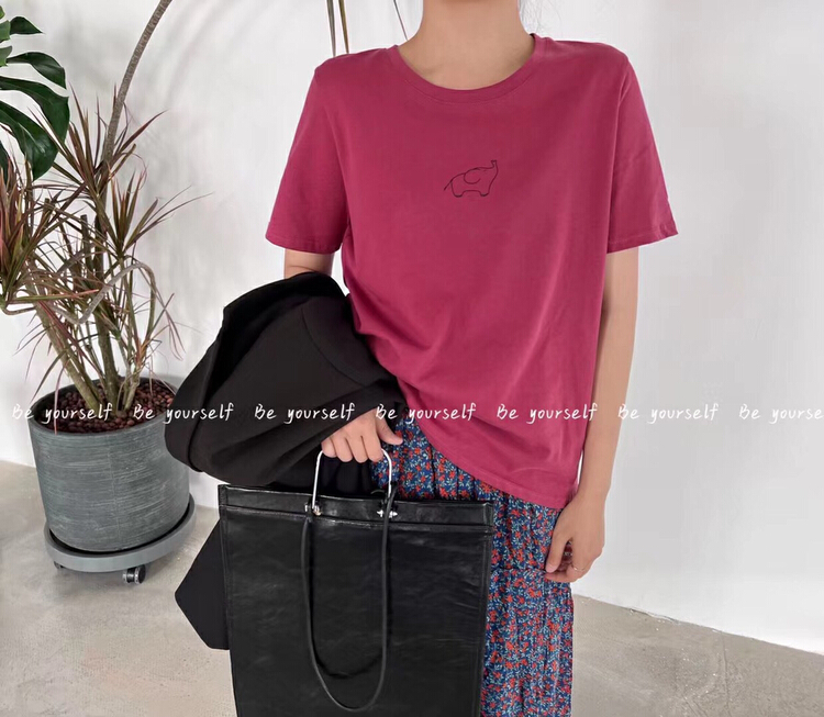 [be your self] Korean versatile cartoon short sleeve T-shirt t66125# LSL