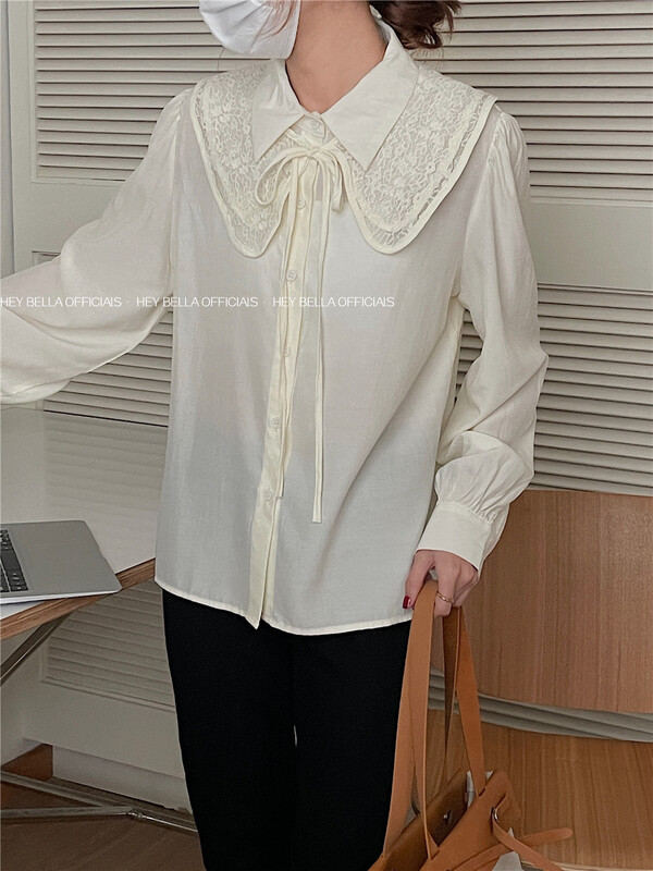 New year in early spring! [hey Bella] simple solid color versatile shirt (with detachable shawl) 22080# ll