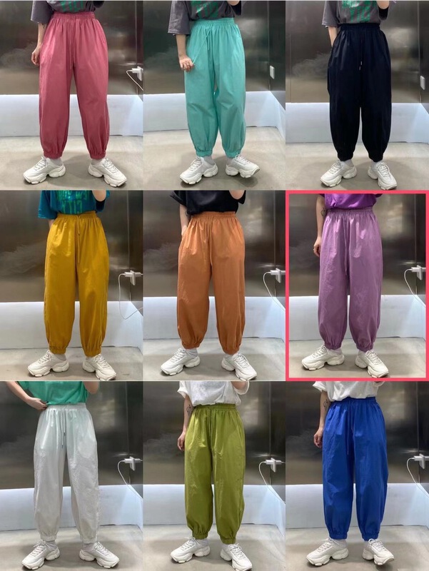 [we family] elastic waist and leg tied Korean casual pants 2815# L