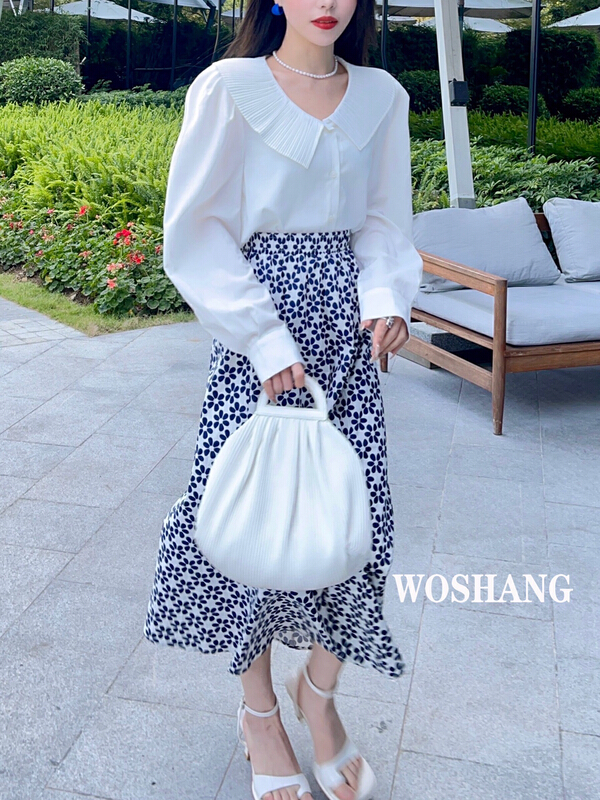 New year in early spring! [woshang woshang] high waist, slim and retro floral skirt 1145# XYJ