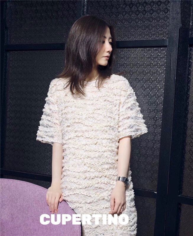New year in early spring! [Cupertino] Korean round neck short sleeve Jacquard Dress + simple net color medium and long suspender vest set 8101# WPL