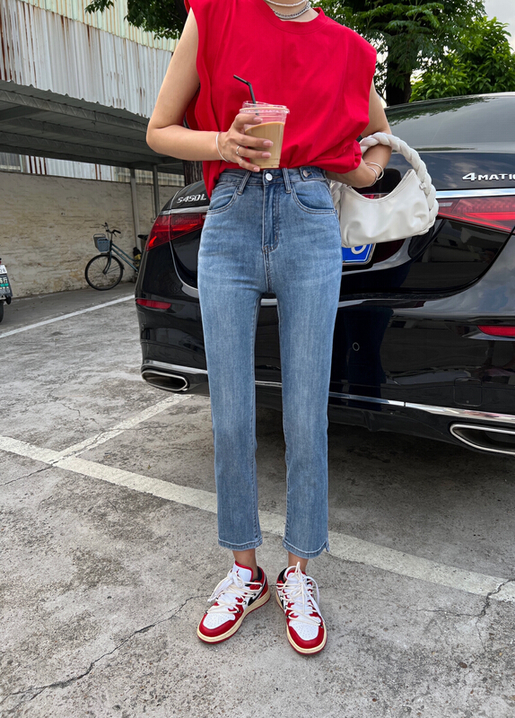 [hakie] fashion SLIM STRAIGHT JEANS ys1-9979# ozq