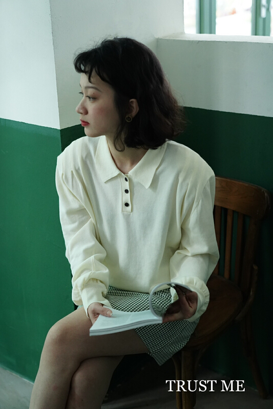 goods in stock! New year in early spring! [trustme] Korean simple pure color sweater 67290# jhy