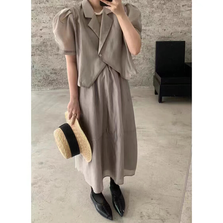 [et] irregular niche shirt + loose straight skirt suit 6001# PCZ