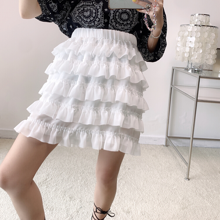 [Vanessa] exotic layered cake versatile skirt (with safety pants inside) ys1-6197# ozq