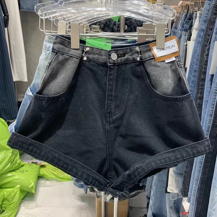 New in early summer! [3C +] Korean single button color matching denim shorts ys1-1090# CSX