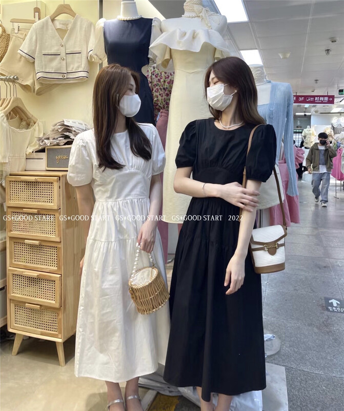 [GS. Good star] Korean little women's bandage high waist dress 22259# hjy
