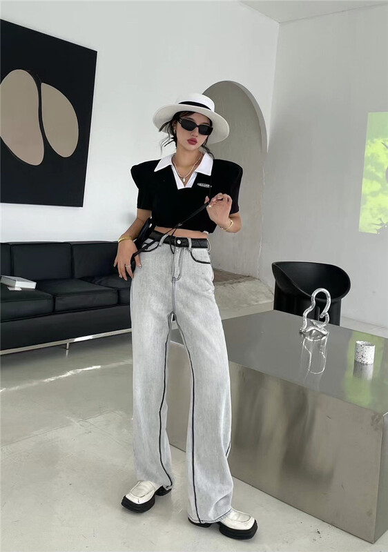 [3C +] Korean version straight jeans 1055# zxl
