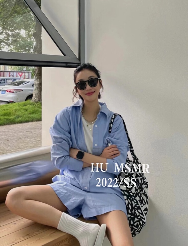 New in early summer! [Hu] fashionable and generous shirt collar Jumpsuit x1181# zyh
