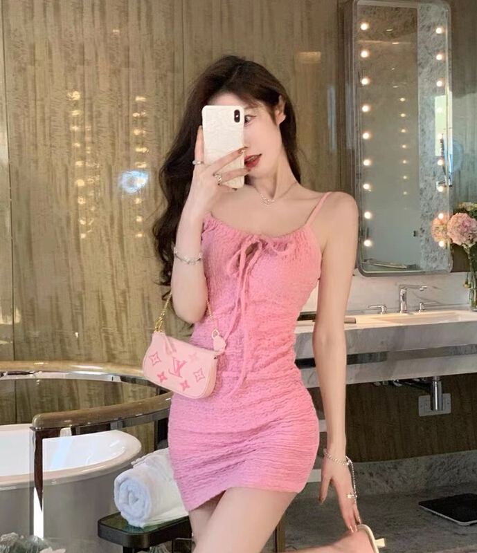 goods in stock! New in early summer! [goblin] Korean lace up slim suspender dress 22106# PCZ