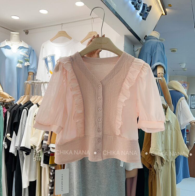 [Chika. Nana] single breasted comfortable Korean small shirt 2295# cqw