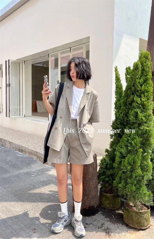 [this] vintage fashion coat + loose casual Shorts Set set33# CSX