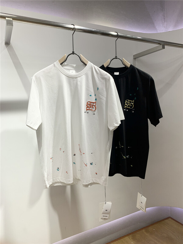 [quick simple] three dimensional embroidery color splash printing short sleeve T-shirt 22077# ZZL