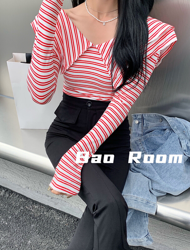New year in early spring! [Fanfan] special striped blouse of French caution machine (only selling blouses) 1011# JJ