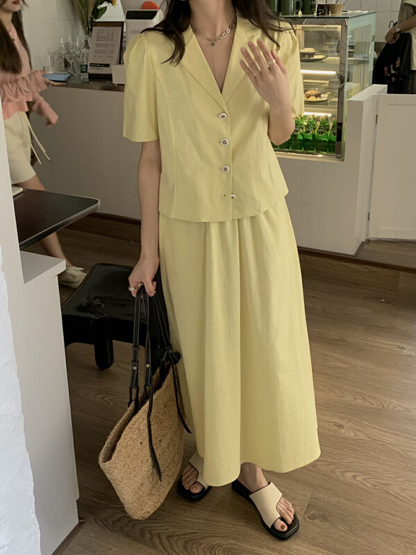 New in early summer! [Gabrielle] elastic waist versatile a swing skirt b2259# zxl