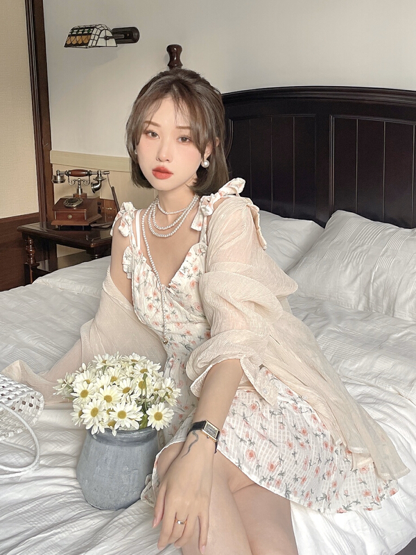 [J2. J1wg] Korean solid color versatile sunscreen chiffon shirt ff2207# cqw
