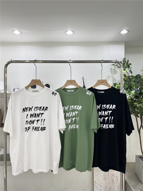 New in early summer! [Jaja] Korean alphabet printed short sleeve T-shirt 15385# ZZL