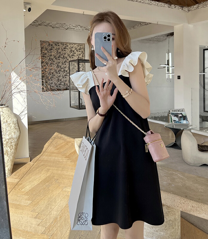 [y.jia Yijia] high quality small flying sleeve dress ys2-1803# PCZ