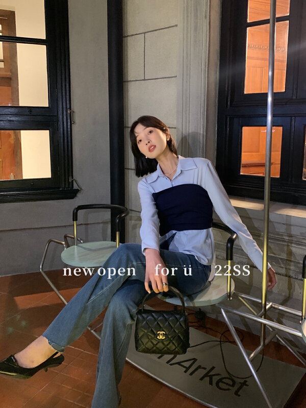 goods in stock! New year in early spring! [new open] niche Slim Fit Shirt + Fashion bra set sz22276# zxl