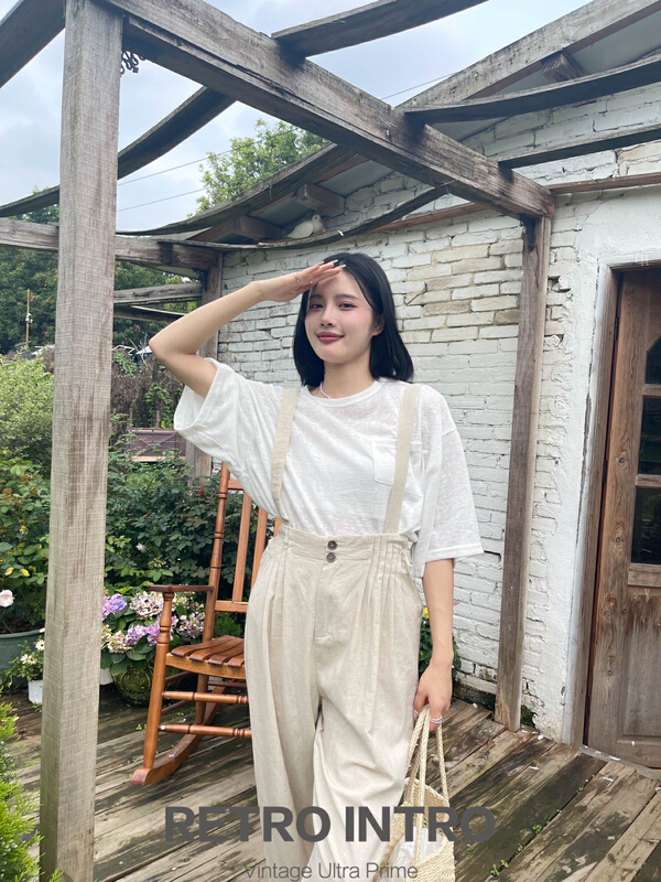 New in early summer! [Rin] simple temperament pocket short sleeve T-shirt r21121# cqw