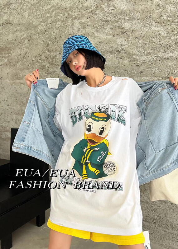 [EUA European and American trend] Donald Duck print personalized short sleeve T-shirt 12265# XYY