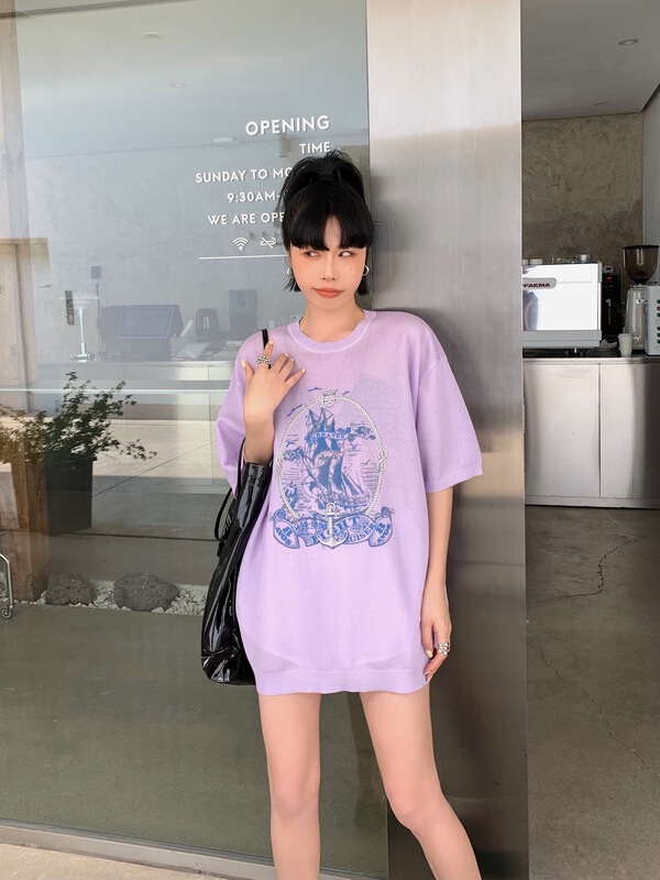 [DTU] embroidered pattern comfortable short sleeve T-shirt 33007# LSL