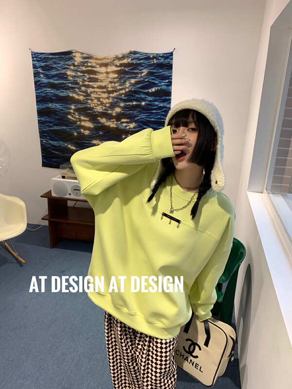 goods in stock! New year in early spring! [at] casual loose round neck versatile sweater 56880# LSL