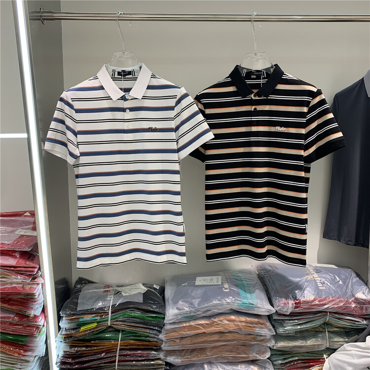[aoshilong] Korean striped Pullover polo shirt os2261# ZZL