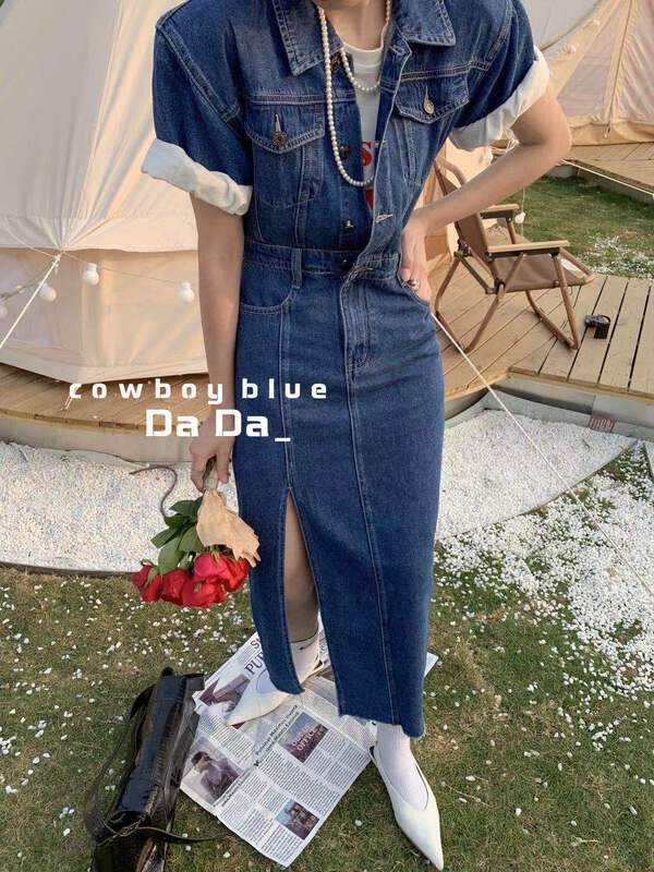 New in early summer! [dada] slit fashion versatile dress 7096# zxl