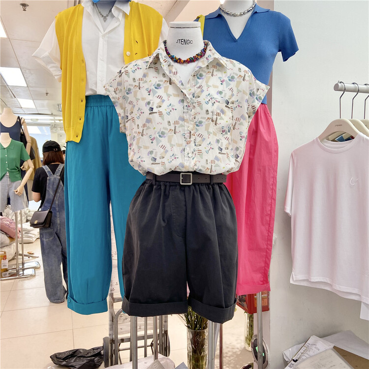 [jtengc] Korean version of slim, loose and versatile casual shorts (with belt) 1913# CLS