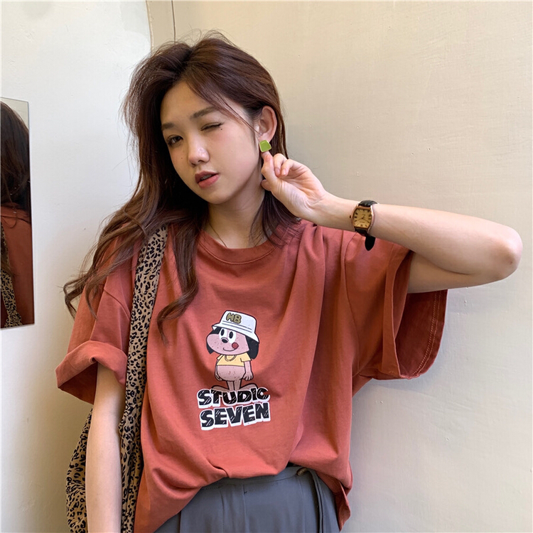 goods in stock! [timely rain] cartoon print aging short sleeve T-shirt 43117# WPL