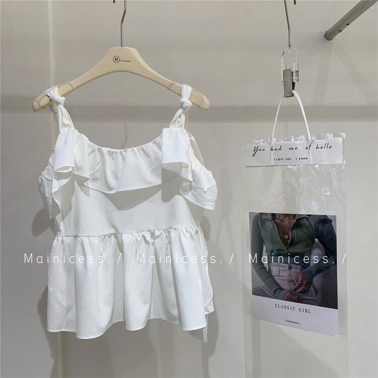 [mainicess] versatile comfortable pleated vest / sling 3205# L